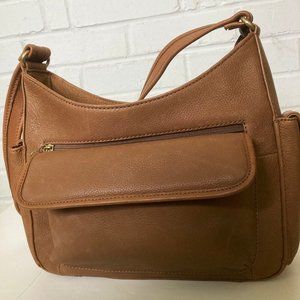Fossil CLASSIC All Leather Bag Brown Leather